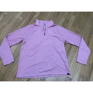 Faherty Movement™ Quarter Zip Summer Heather Red Pullover Men's Size Large